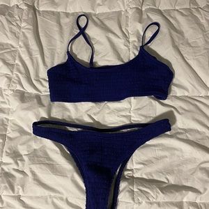 Super cute blue ribbed bikini